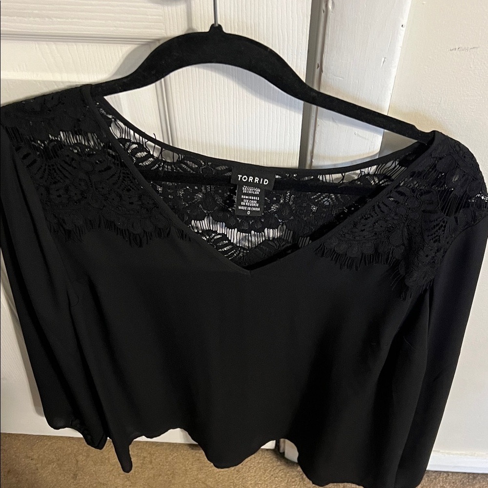 Torrid Elegant Black Lace Women's Blouse
